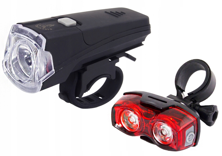 ZESTAW LAMPEK ROWEROWYCH LAMPKA PRZÓD I TYŁ LED