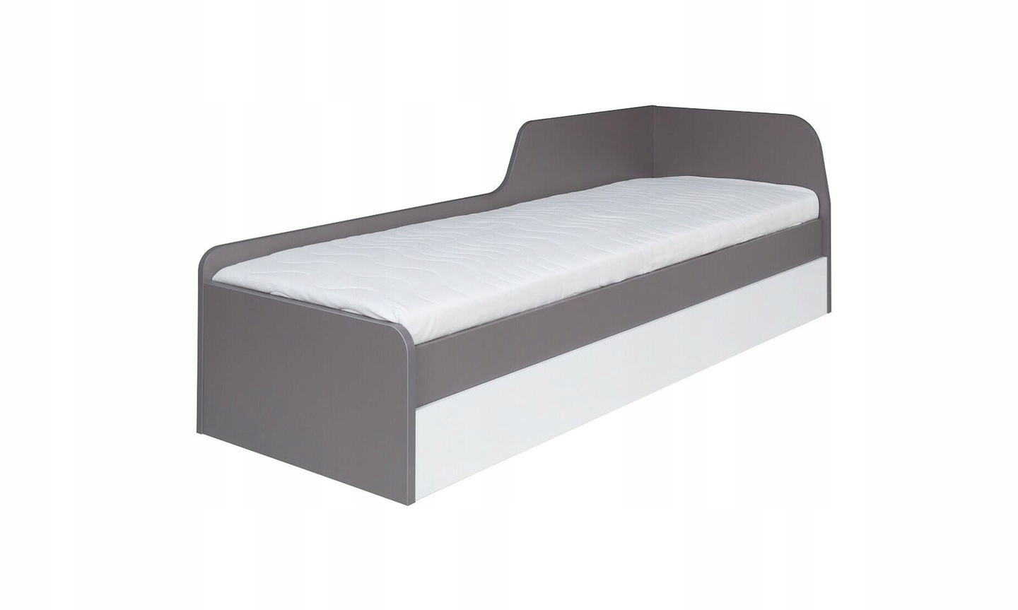 Łóżko z pojemnikiem szare pod materac 80 x 200 Z21