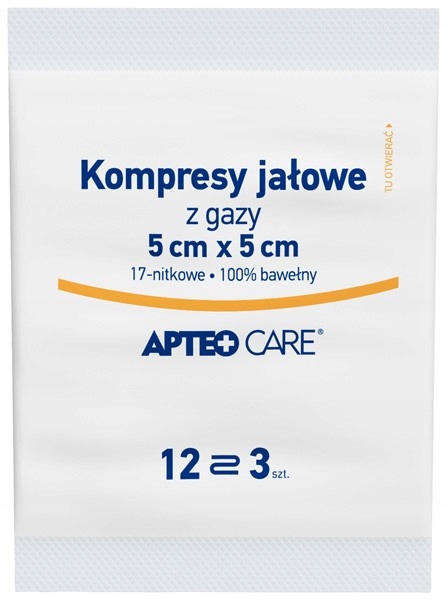 

Kompresy Z Gazy Jałowe 5 X 5 CM Apteo Care 3 Sztuk