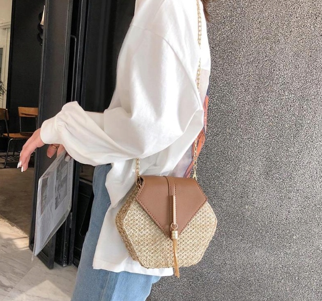 MINI TOREBKA SŁOMIANA WIKLINOWA KOSZYK ŁAŃCUSZEK Kod producenta ASO1213