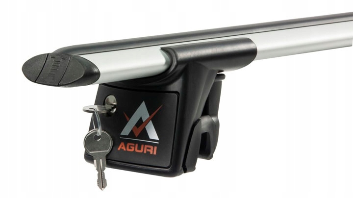 BAGAŻNIK DACHOWY BAZOWY BELKI RELINGI AGURI RUNNER UNIWERSALNY + ZAMYKANY Model RUNNER II 1.20 C/D Silver