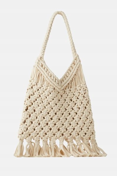 ZARA torebka koszyk shopper 1120/004 ecru frędzle Kod producenta 1120/004