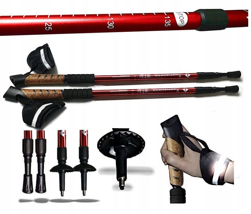 

Kije Lekkie Kijki Nordic Walking Odblask Korek .2