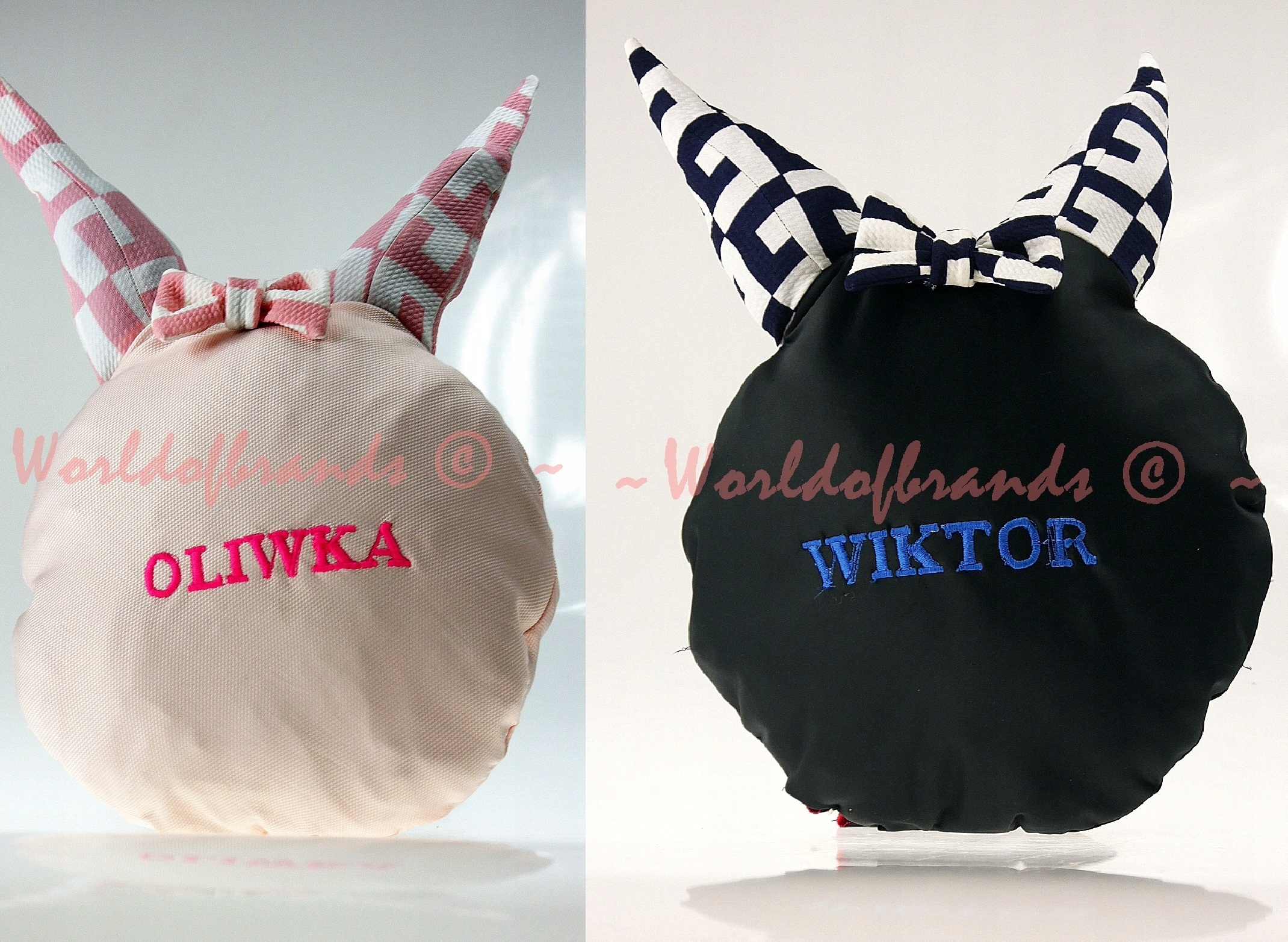 Polštář Králík pro děti věnování výšivka dárek