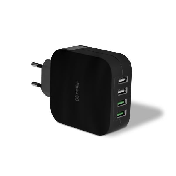 

Ładowarka sieciowa Celly Travel Charger 4 Usb 4.8A