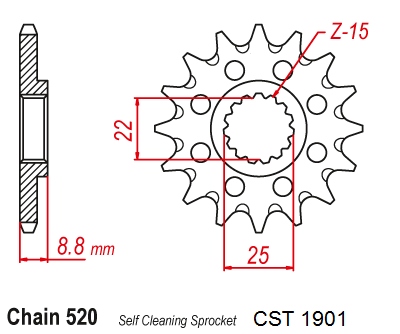 Zębatka przód SUPERSPROX CST1901-13 KTM Husqvarna Producent Supersprox