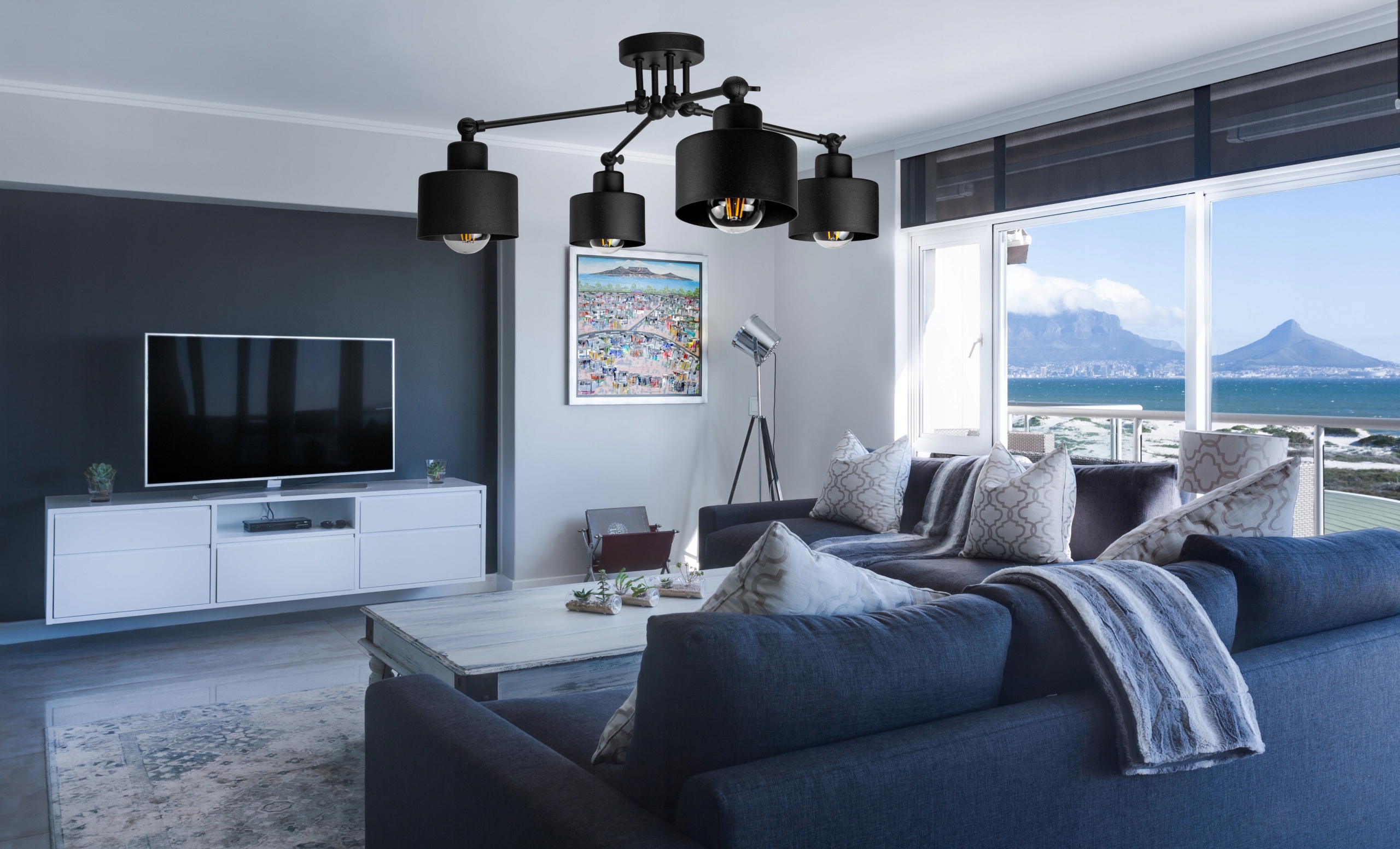 LAMPA SUFITOWA PLAFON ŻYRANDOL LOFT EDISON LED Zasilanie sieciowe