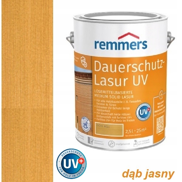 

Dauerschutz Lasur Uv+ Remmers 0,75 l Dąb Jasny