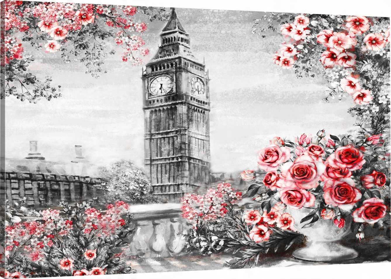 

Obraz Na Płótnie Big Ben Kwiaty 90x60 980 Wzorów