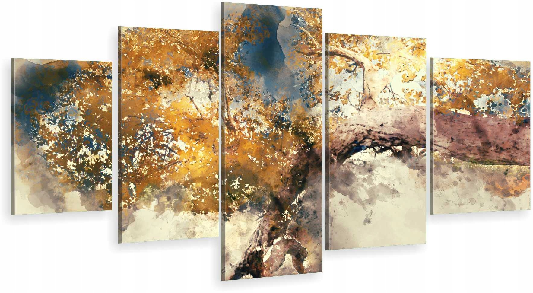 

Tryptyk 5-CZĘŚCI Na Ścianę Drzewo Abstrakcja 980WZ