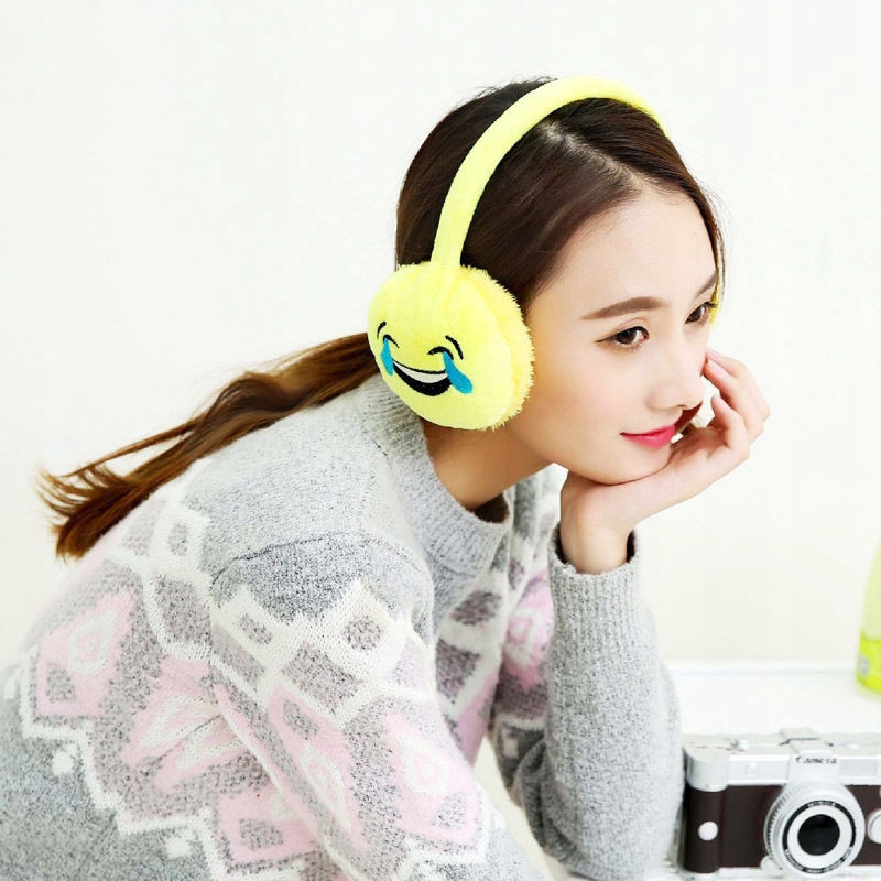 Ciepłe NAUSZNIKI USZY EMOJI EMOTKA zimowe dzieci Materiał dominujący inny