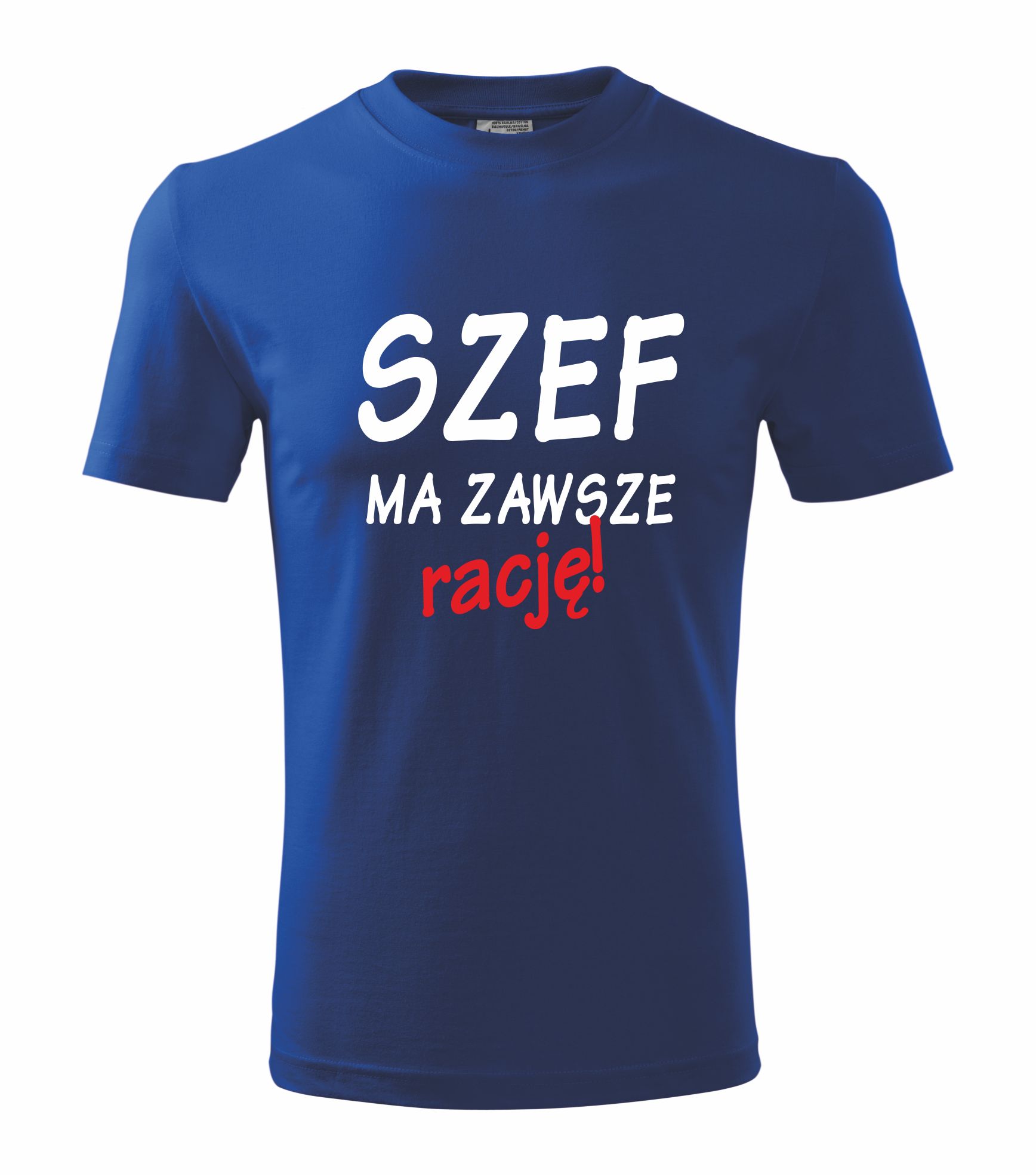 

Koszulka z nadrukiem szef ma zawsze rację XL