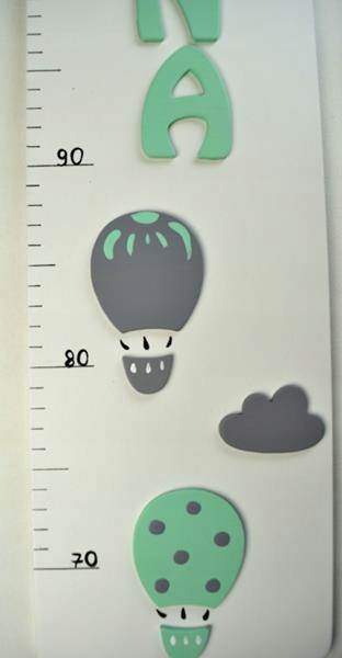 Miarka wzrostu BALONY + IMIĘ DZIECKA mięta Bohater inny