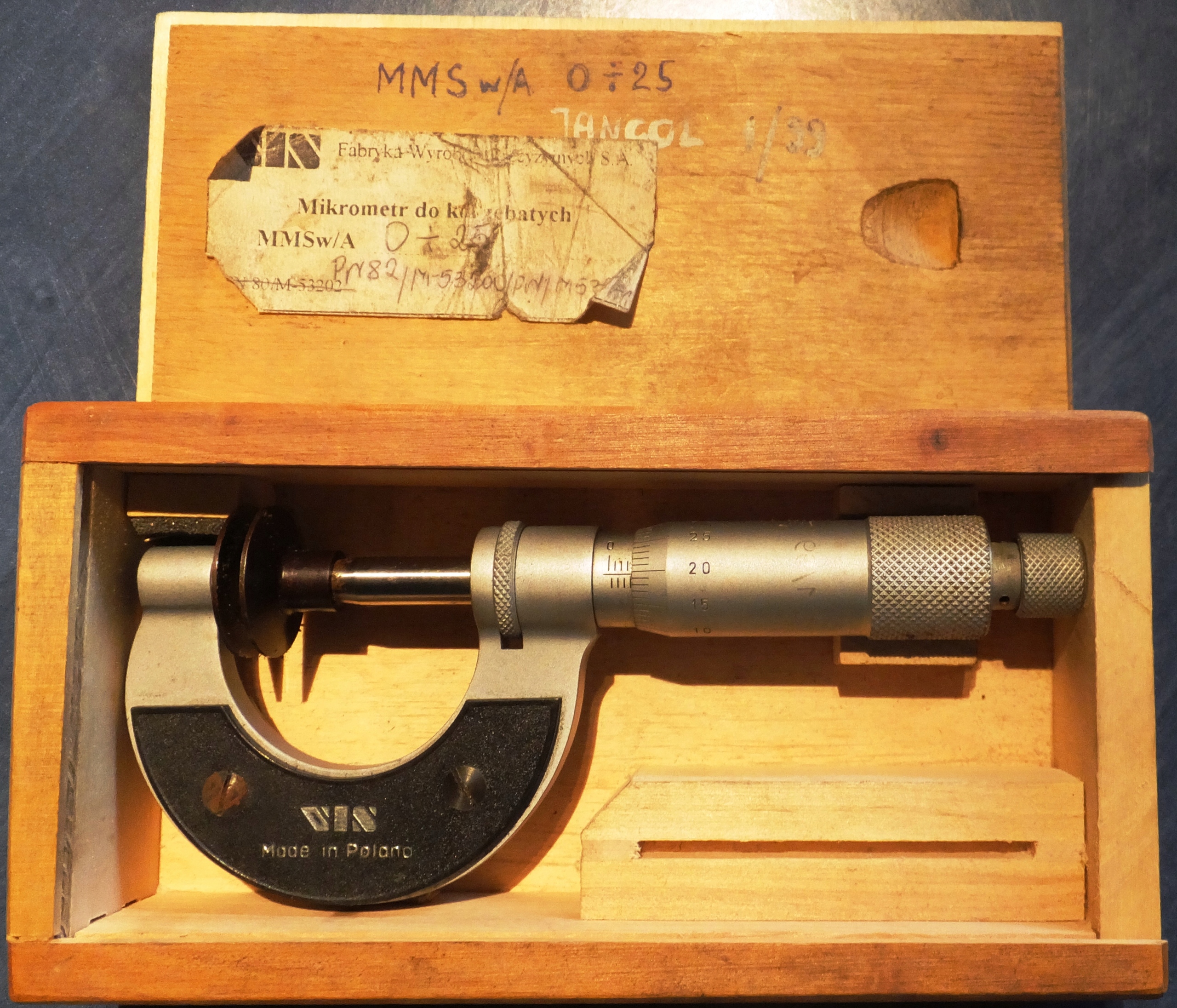 Микрометр для зубчатых колес MMSw 0-25 FV