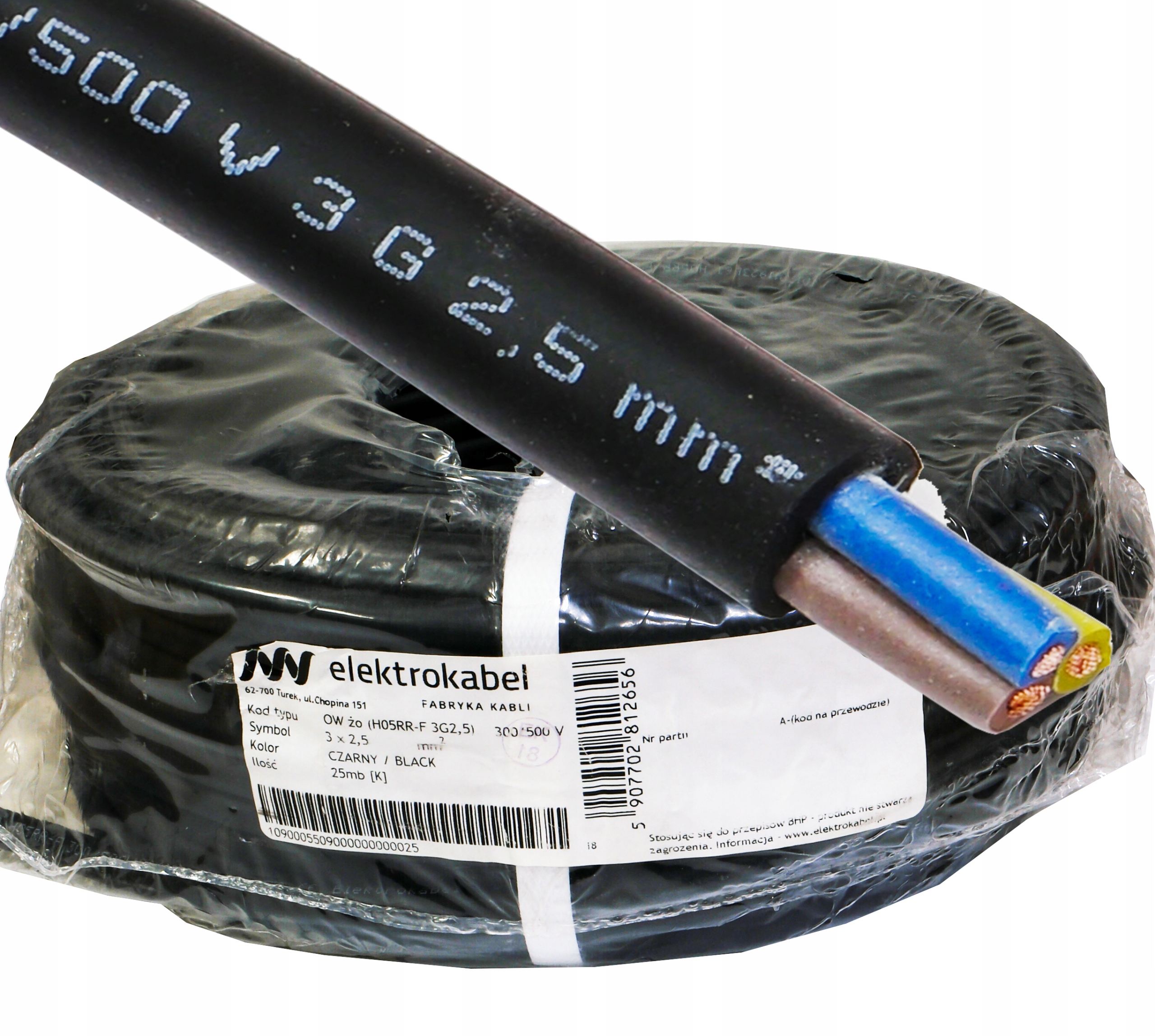 Dielenský gumový Kábel Ow 3x2,5 25 m, kotúč