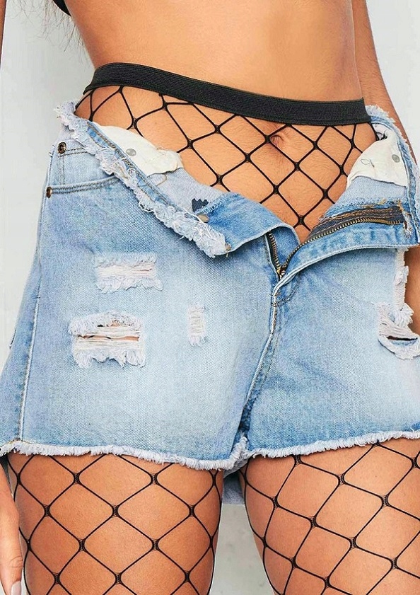 Czarne Rajstopy Duże Oczka Kabaretki Komplet