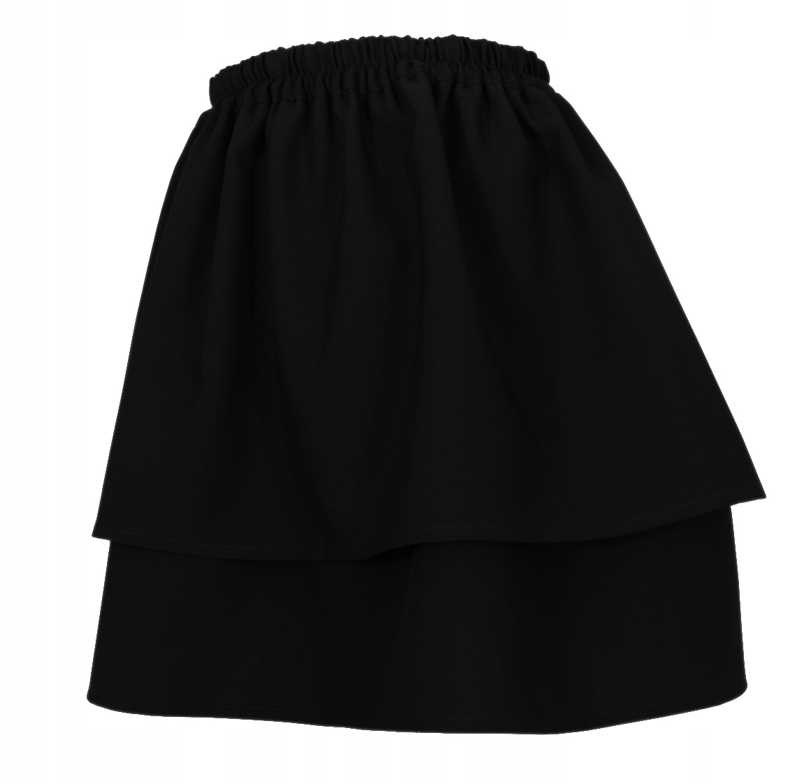 PL CZARNA SPÓDNICZKA SPÓDNICA WARSTWOWA FALBANY Rozmiar uniwersalny