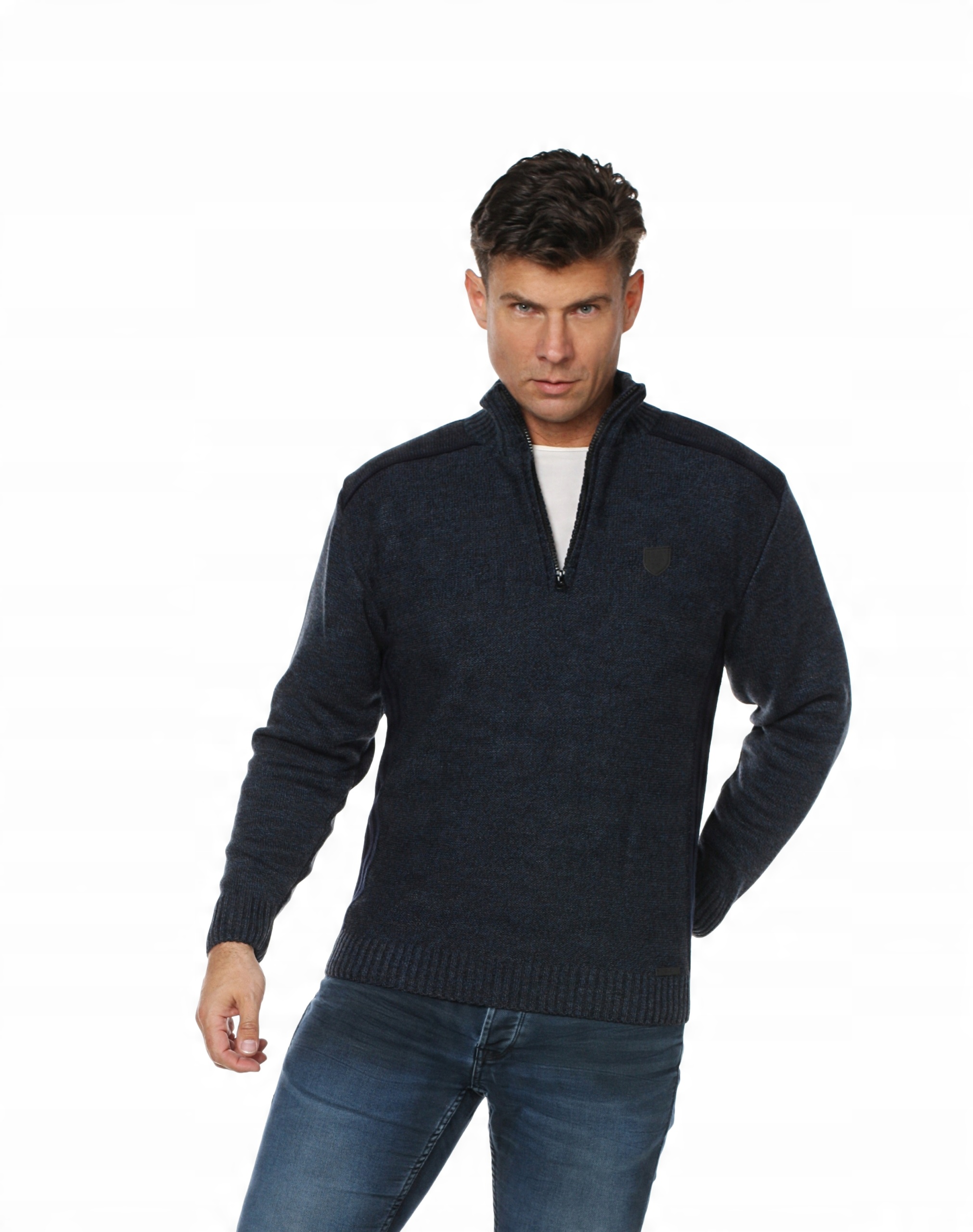 

Sweter męski z krótkim suwakiem r.XXL