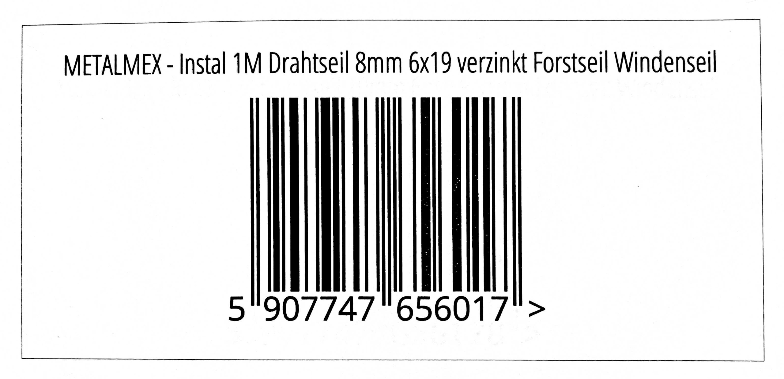 Lina Linka stalowa ocynkowana 8mm 6x19 hot ocyn 1m Średnica 8 mm