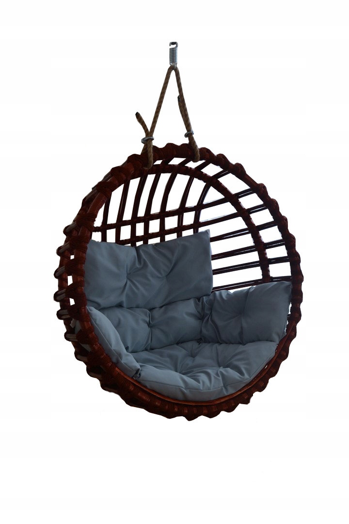 HUŚTAWKA WIKLINOWA FOTEL WISZĄCY WIŚNIA + PODUSZKA