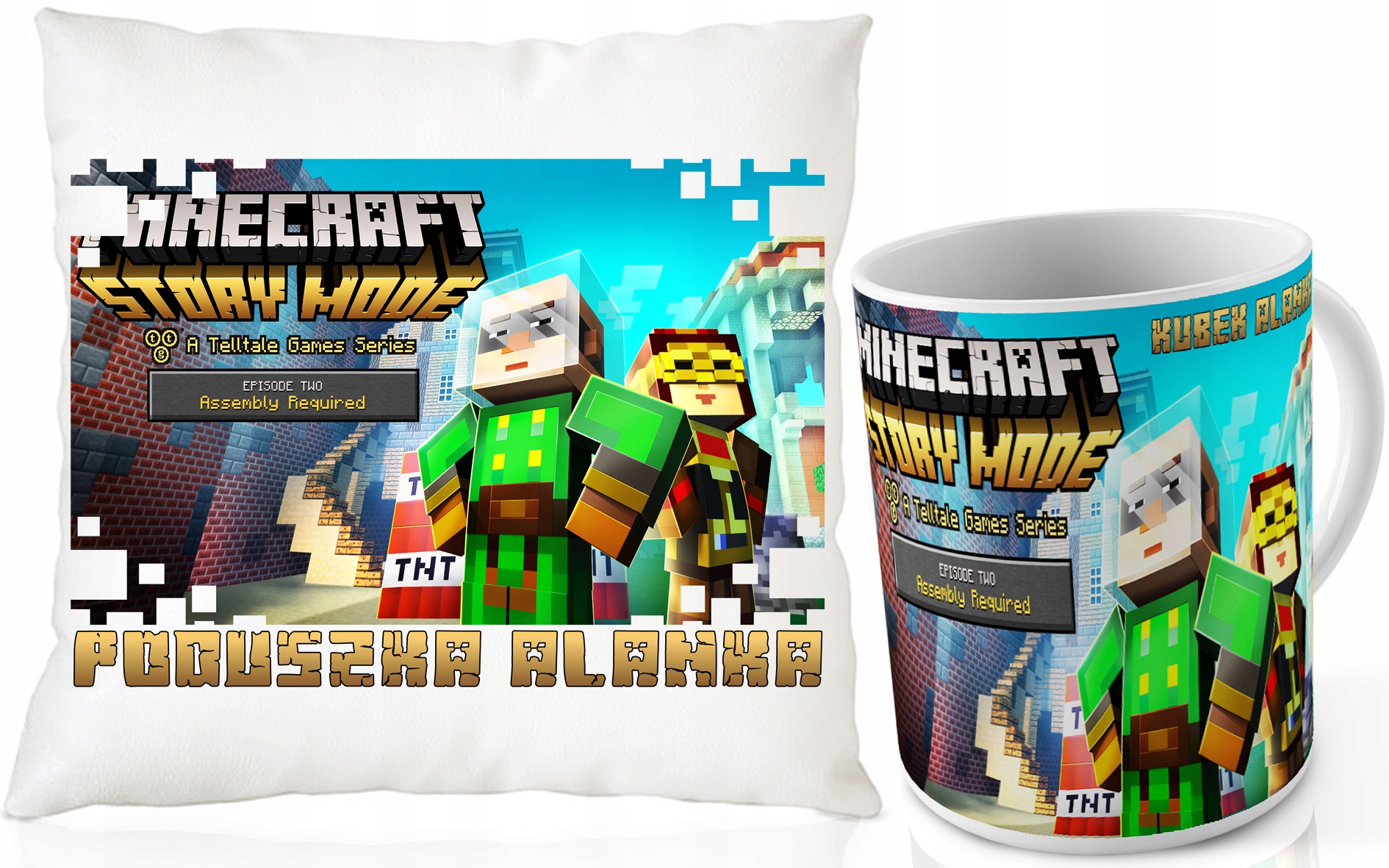 НАБОР КРУЖКА + ПОДУШКА MINE CRAFT + ИМЯ В ПОДАРОК