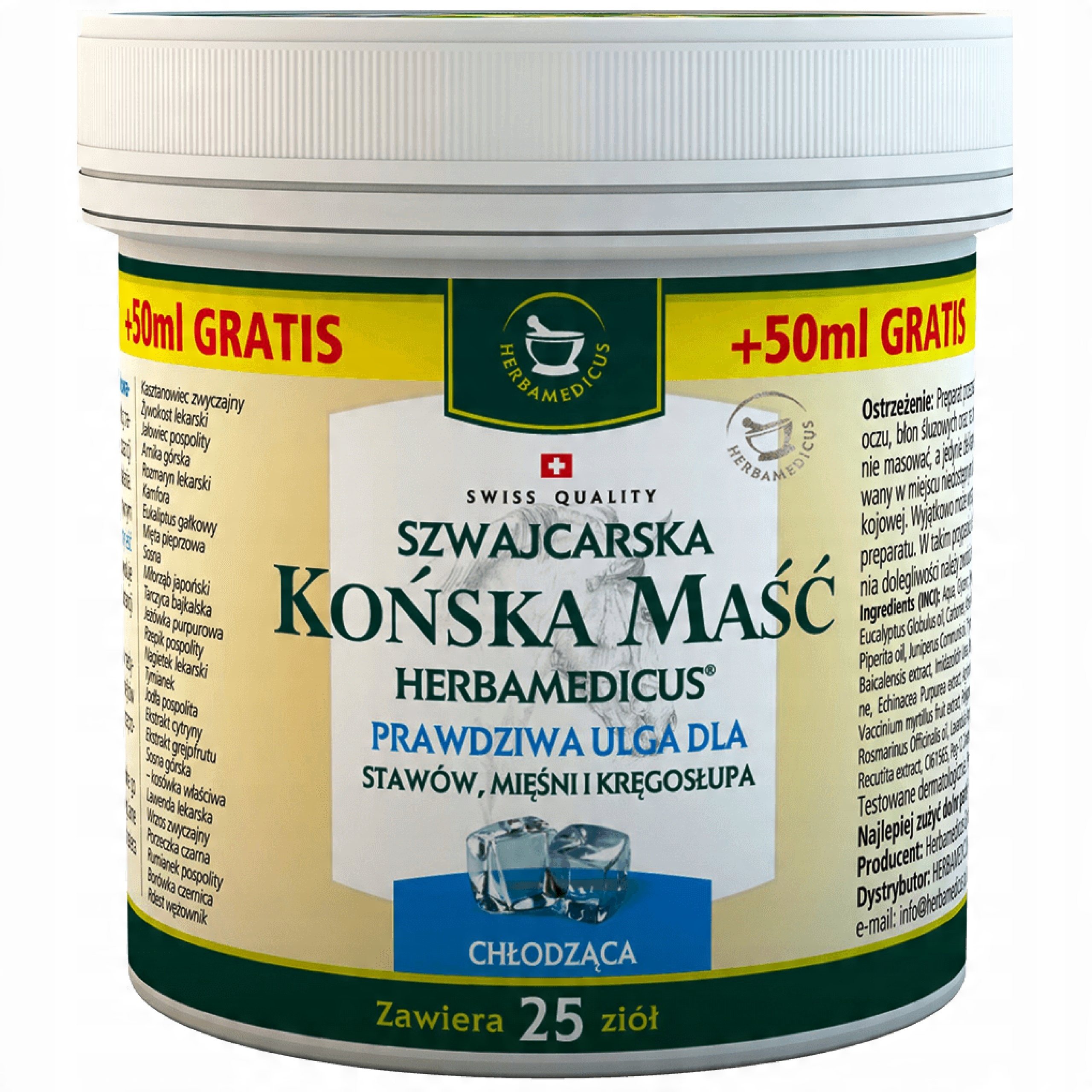

Końska Maść Chłodząca Herbamedicus Szwajcarska