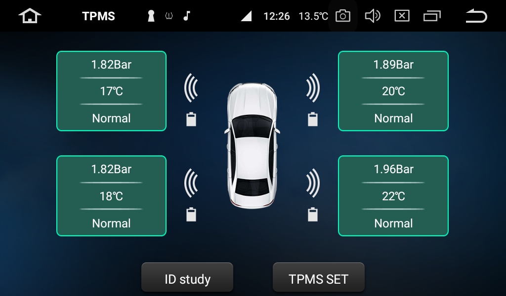 Czujniki cisnienia w oponach TPMS dla Androida Producent code MTTPMS