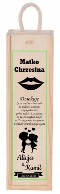 

Skrzynka Na Wino Alkohol Podziękowanie Chrzestni