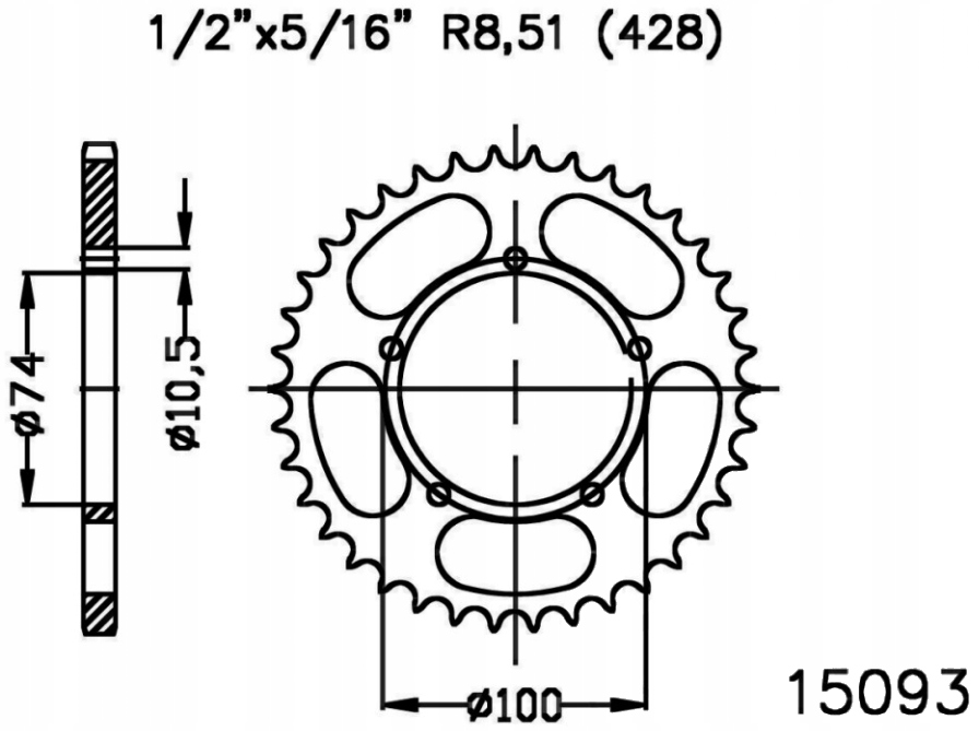 Zadní ozubené kolo Esjot 45 54Z Swm Sm 125 R Cbs 17-19