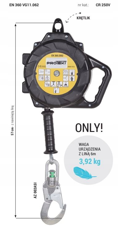 URZĄDZENIE SAMOHAMOWNE CR250V w pionie 10m