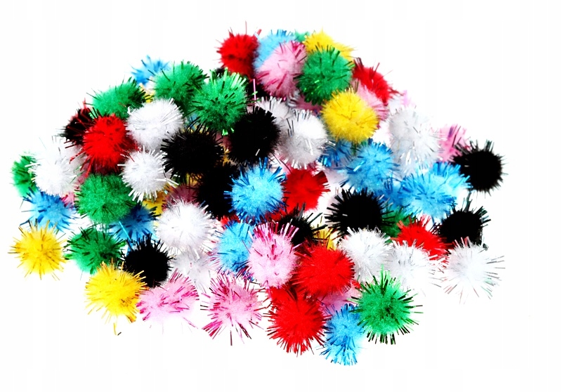 POM9 POMPONY POMPONIKI OZDOBNE 10mm MIX 100szt