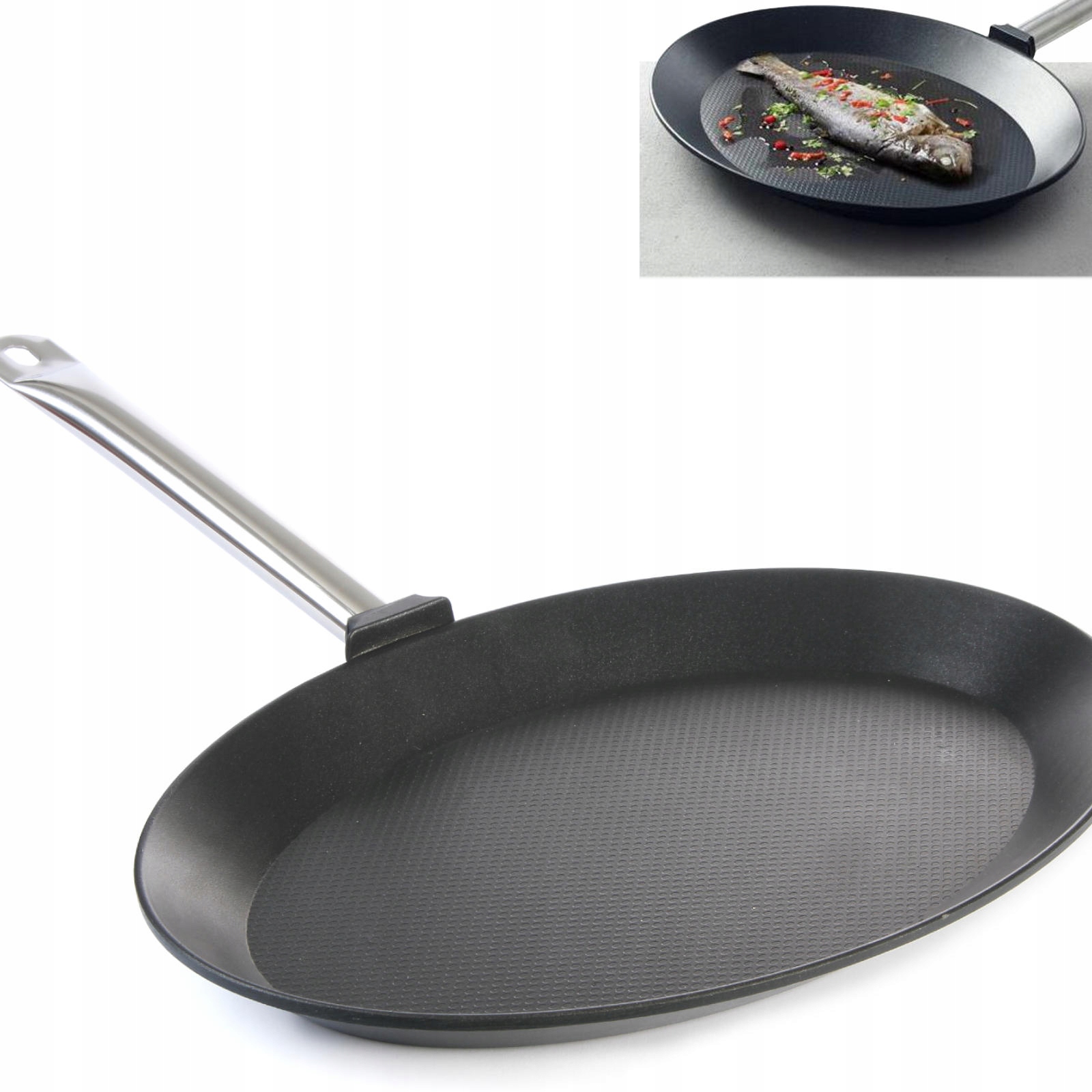 Oválná pánev Hendi Titanium Professional na ryby, 400 × 275 mm