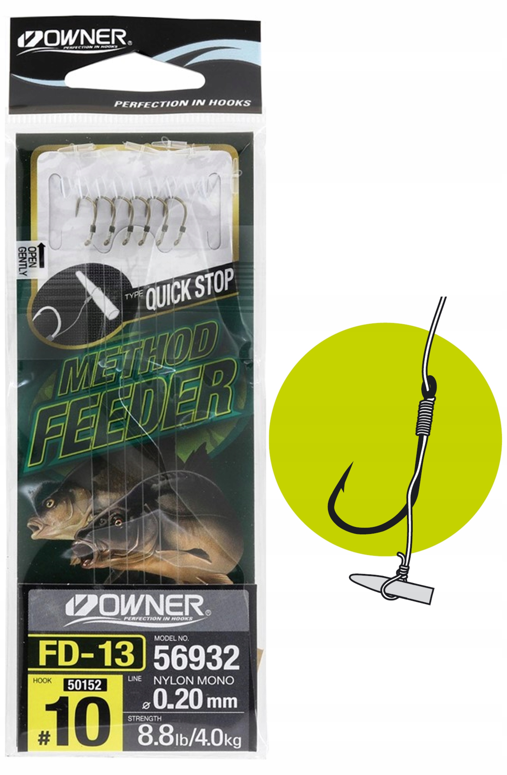 Gotowe Haczyki Method Feeder Owner 10/10cm Żyłka