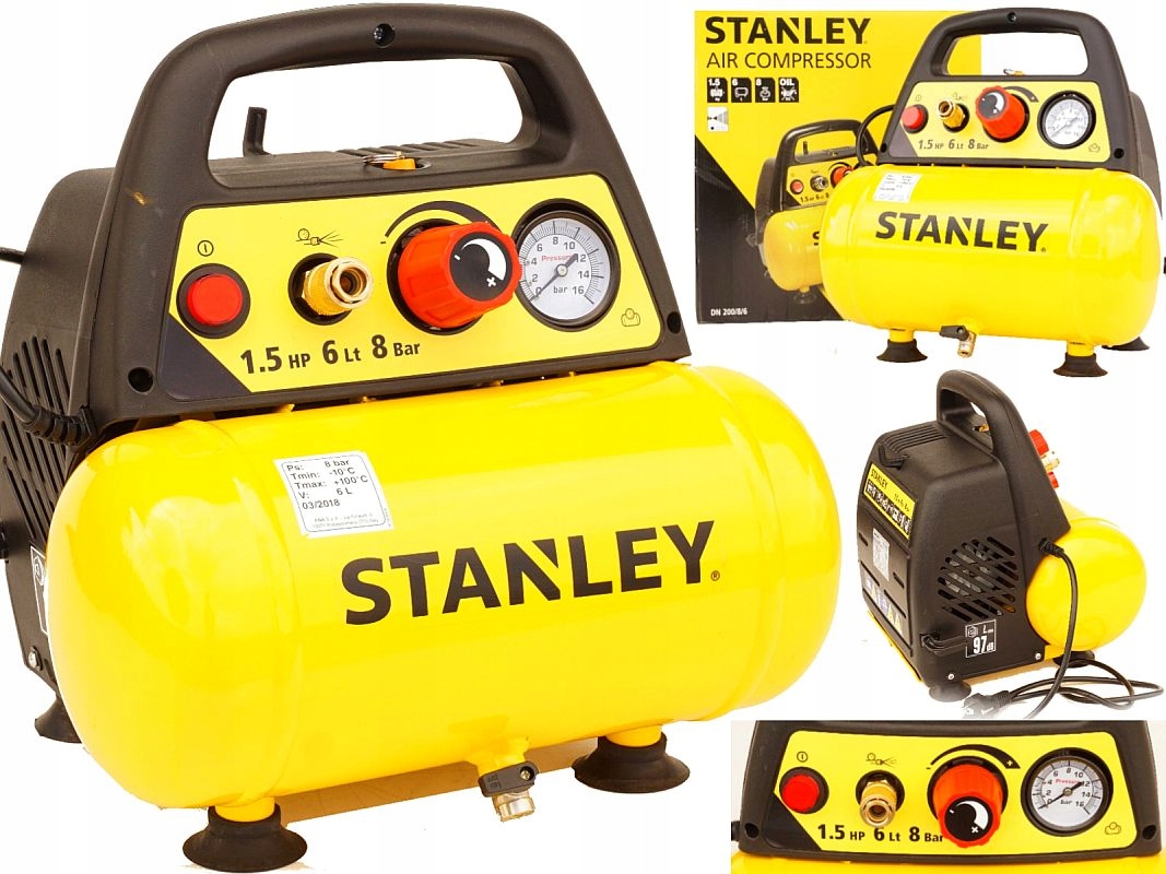 

Stanley Kompresor Bezolejowy Sprężarka 6L 8 Bar