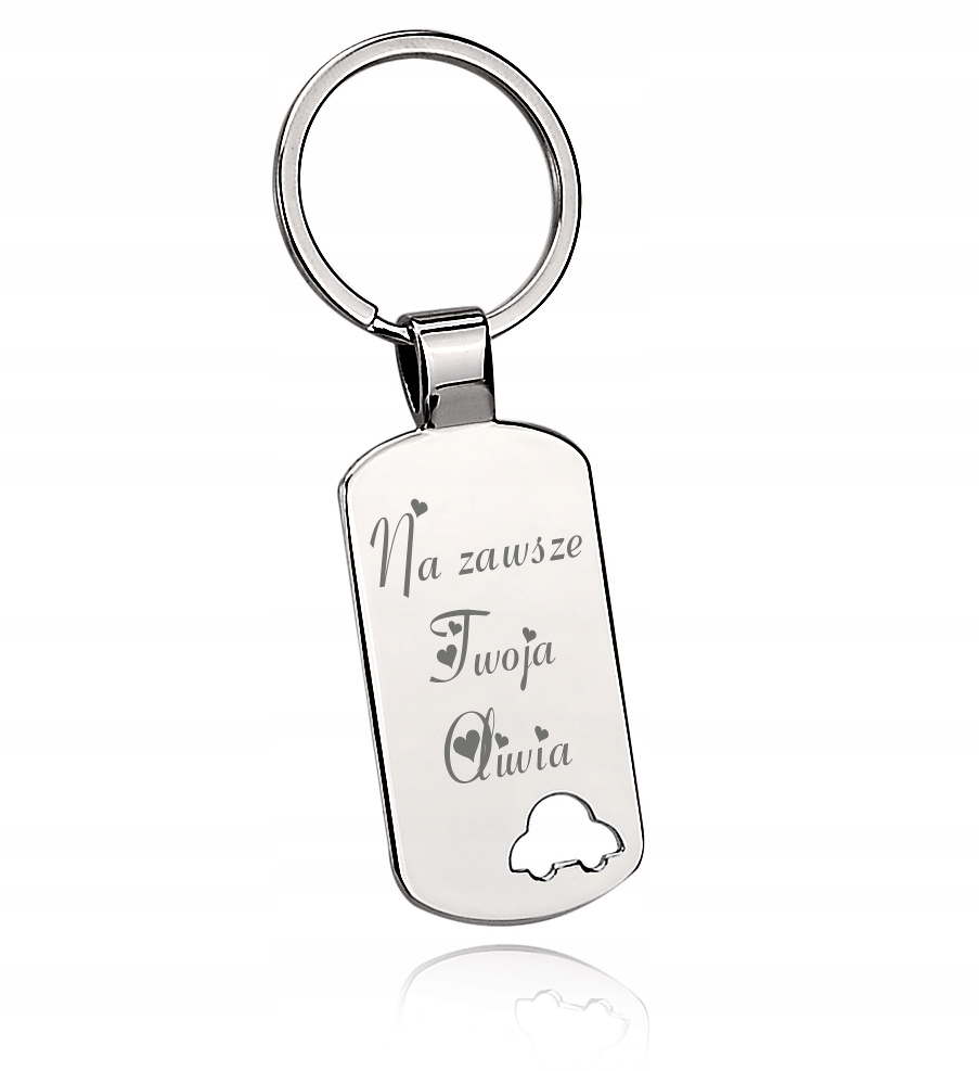 WALENTYNKI Brelok Breloczek AUTO dedykacja Grawer