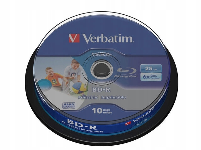 

Płyty Blue-ray Verbatim Br-r 25GB Printable Cake10