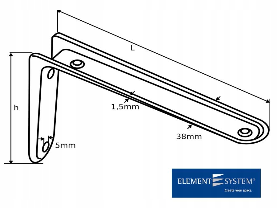WSPORNIK POD PÓŁKI PÓŁKĘ PÓŁEK ARENA BRĄZ 22x15 MA Marka Element System