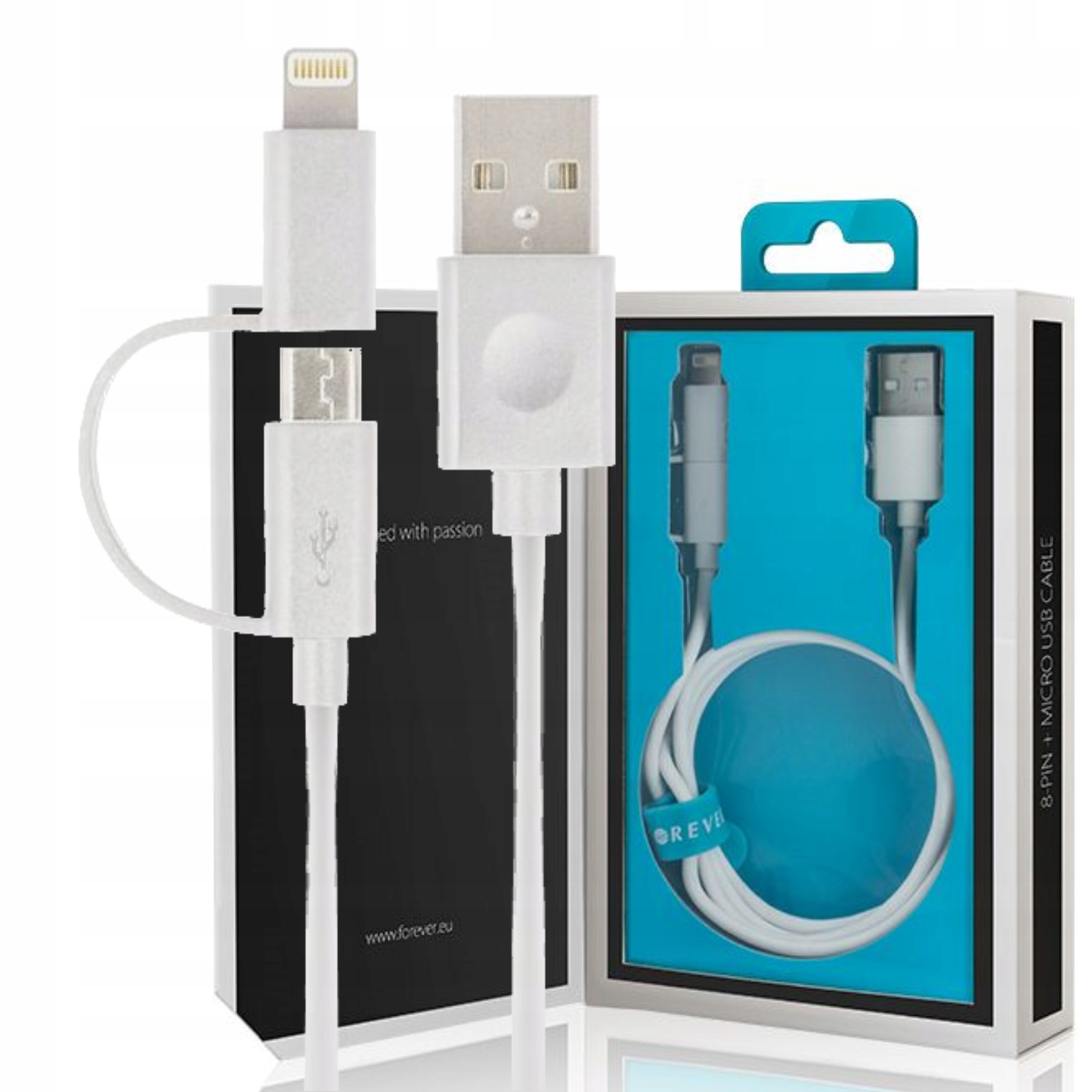 

Kabel Mfi Forever Do Apple Lightning + Micro Usb