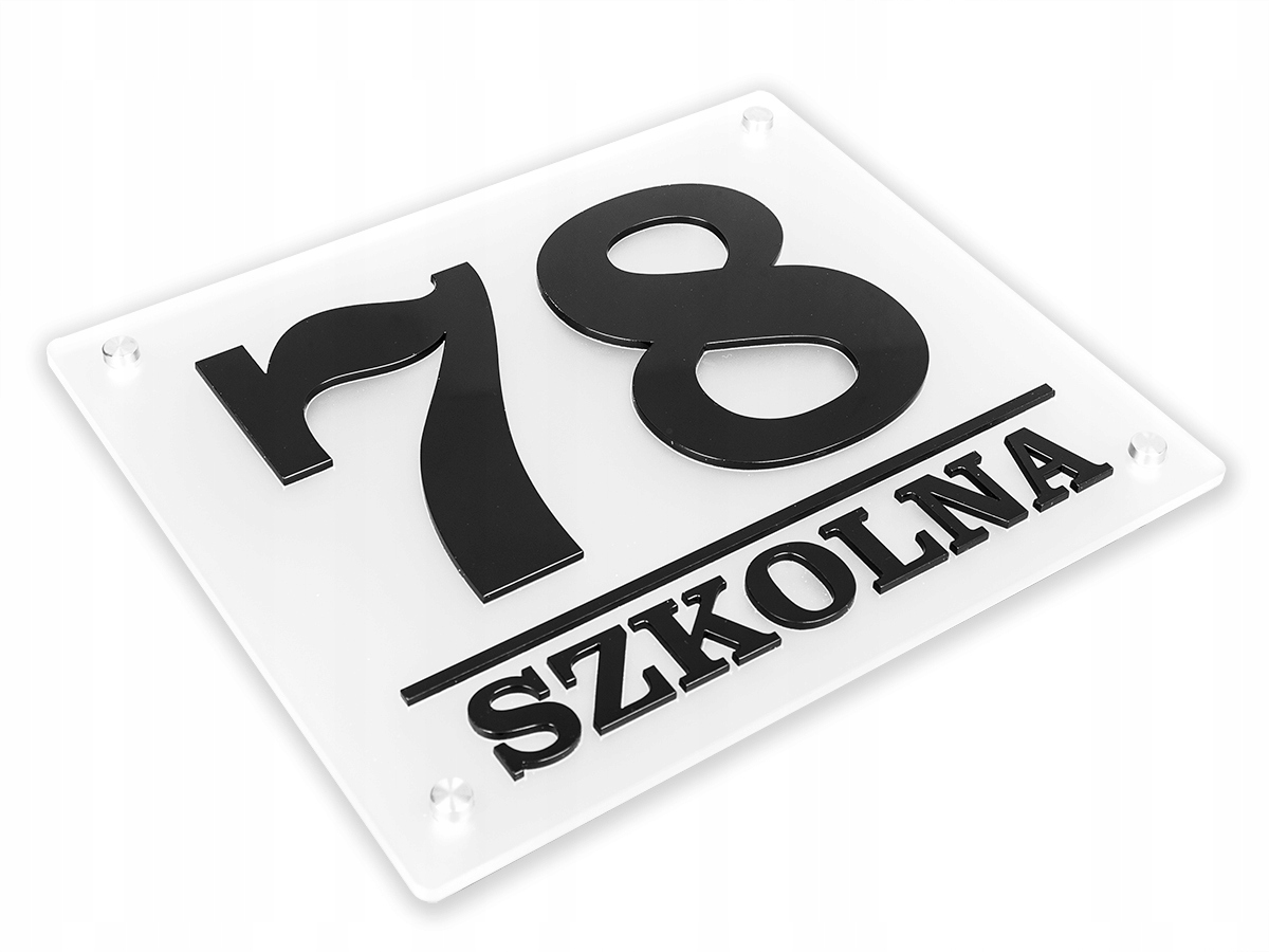 Tabliczka Adresowa NUMER na DOM 3D Mrożone szkło
