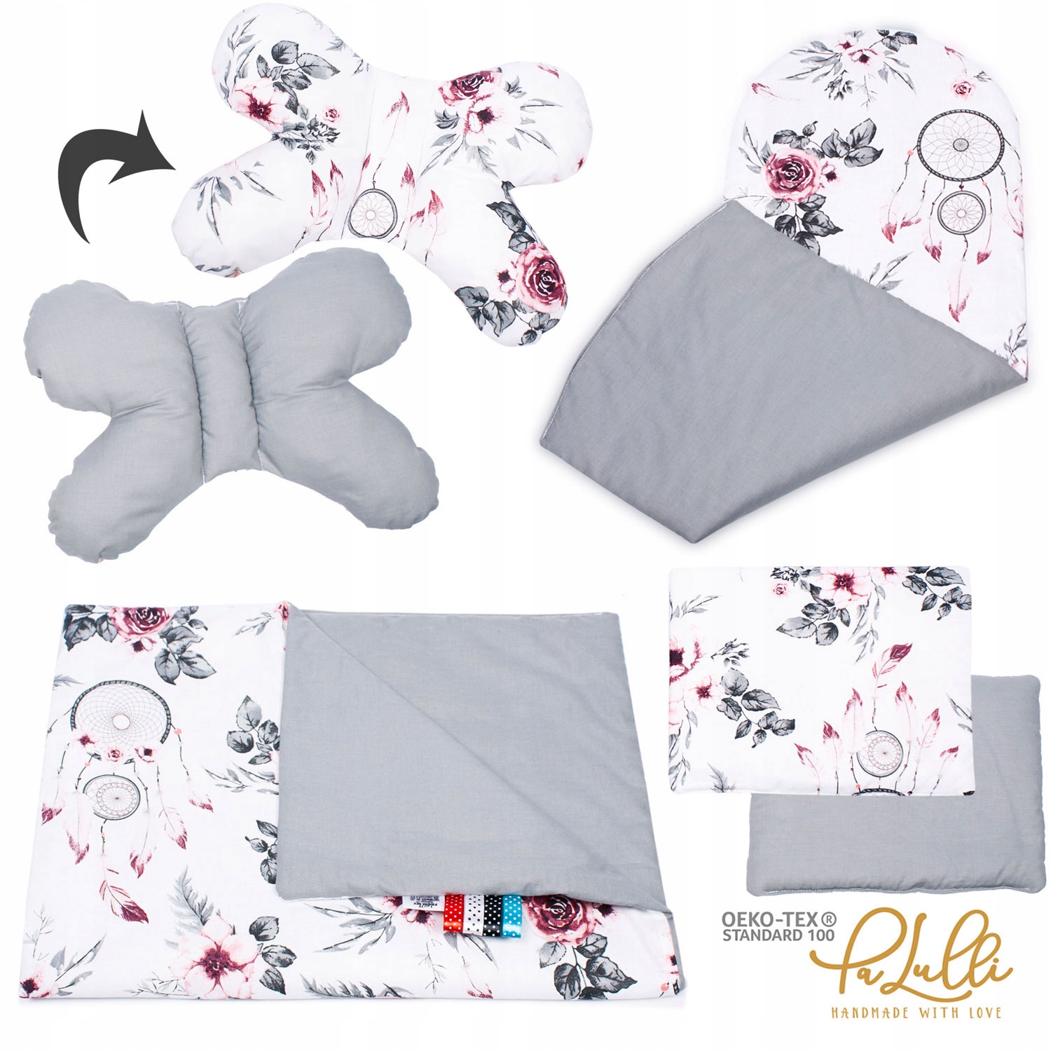 PALULLI KOKON GNIAZDO MOTYLEK KOCYK KOJEC 5 ELEMEN Materiał bawełna