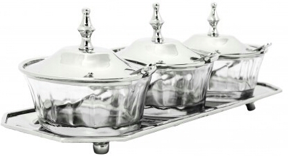 3 Nádoby na korenie dipovky Srebrne glamour