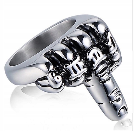 

sygnet Palec finger F.ck srebrny srebro