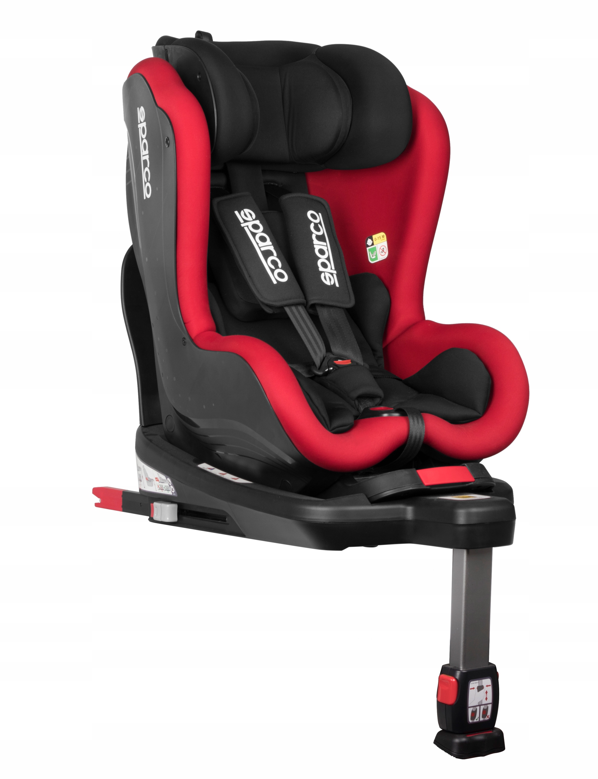 Fotelik Sparco SK500 0-18kg red i-Size obrotowy wzrost 40-105cm