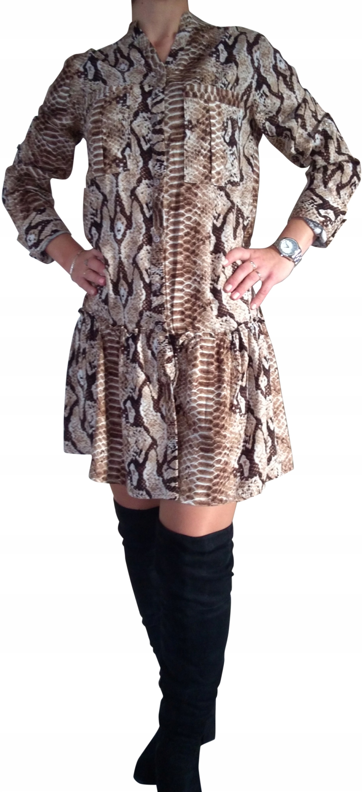 ZJAWISKOWA sukienko-koszula SKÓRA WĘŻA HIT!!! Marka inna