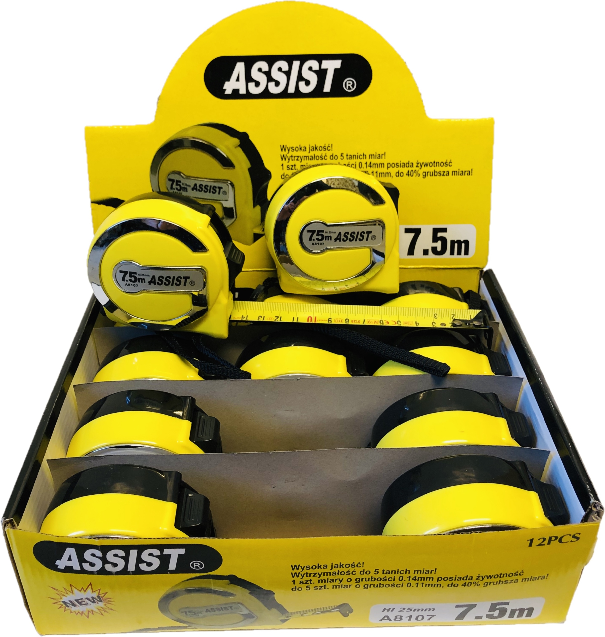 

Assist Miara zwijana metrówka szeroka 7,5m 12 szt.