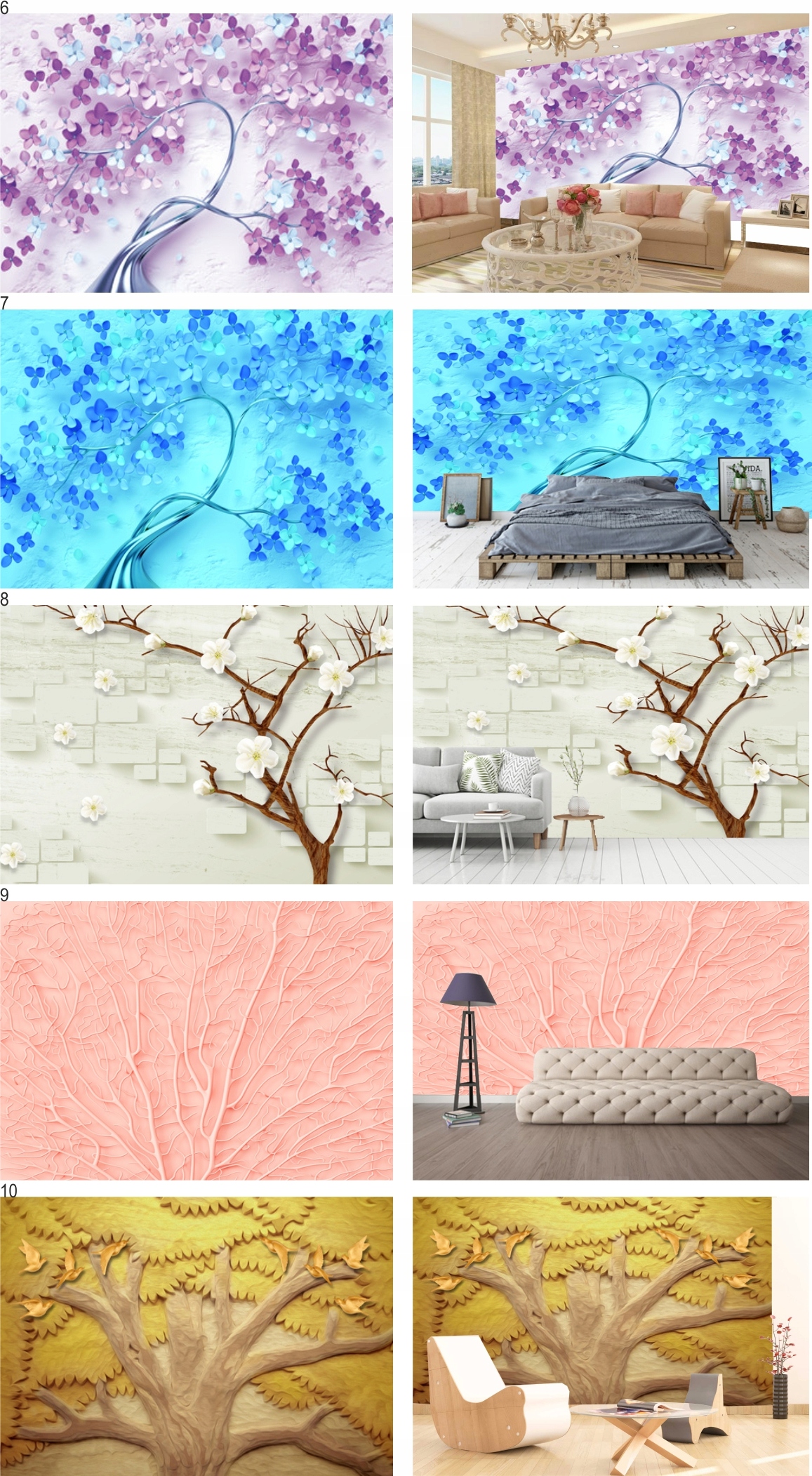 FOTOTAPETA 3D DRZEWO ZŁOTE KWIAT GRAFIKA 130wzoRÓW Marka FotoDream