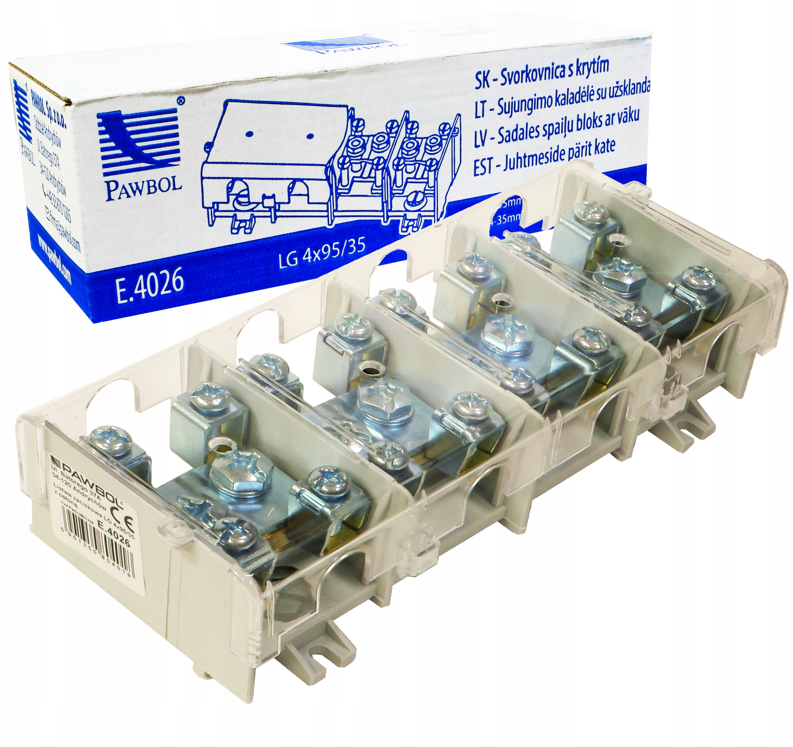 upínací lišta s krytem Lz 4x95mm 35 232A rozha