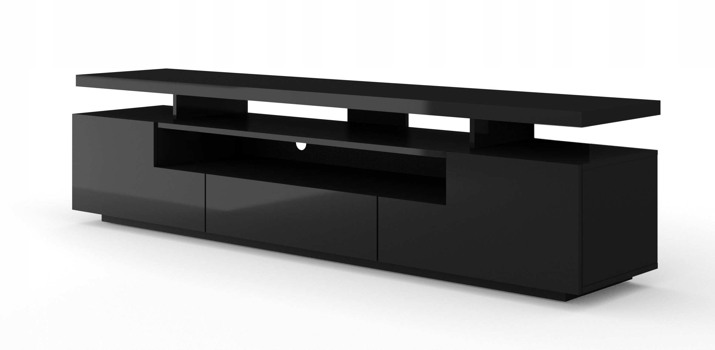 

Szafka Rtv Eva Premium 195 cm czarny połysk Led