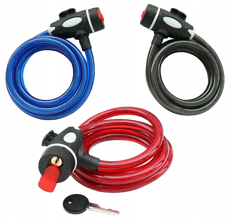 BLOKADA ROWERU ZAPIĘCIE NA ROWER MOCNE GRUBE 150cm