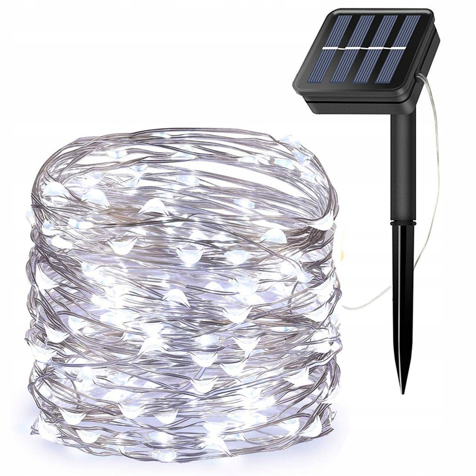 

200 Led 20 M Lampki Solarne Ogrodowe Żarówka Lampa